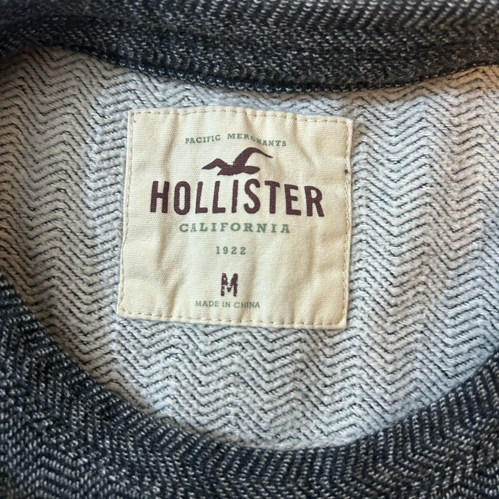 EUC Mens Hollister Grey Black Block Crewneck‎ Sweater Size Medium - Picture 5 of 9
